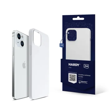 3mk Hardy Silicone MagCase for iPhone 15, White/Silver