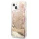 Guess Paisley Liquid Glitter Case for iPhone 13 mini Gold