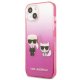 Karl Lagerfeld iPhone 13 mini Case Ikonik Karl & Choupette Pink