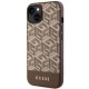 Guess iPhone 14 Plus Case GCube Stripes MagSafe, Brown