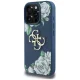Guess iPhone 16 Pro Max Case Grained Roses Big 4G Logo, Blue