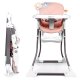 ECOTOYS Foldable Baby High Chair with Adjustable Tray and Footrest, Pink