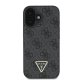 Guess iPhone 16 Case Leather Metal Logo Strass Crossbody, Black
