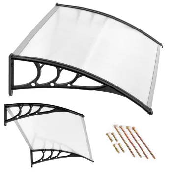 Door Canopy 100x80 cm Polycarbonate Awning for Entrance MultiGarden