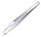 Precision Slanted Eyebrow Tweezers for Facial Hair Removal, Silver