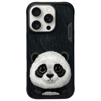 Nimmy Big Eyed Pet 2.0 Panda Case for iPhone 16 Pro, Black