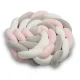 Ricokids Braided Cot Bumper Bed Snake, 2m, Pink and Grey