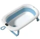 Foldable Baby Bathtub with Digital Thermometer and Support Cushion, White Pink