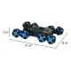 Remote Control Car with Lights and Music, Black/Blue