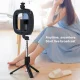 LED Selfie Ring Desktop Light Flash Tripod with Phone Holder and Bluetooth Remote Control (P40D-3), Black