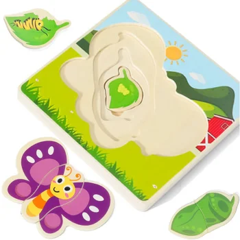 Bakalu Montessori Wooden Layered Puzzle Butterfly