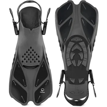 4Fizjo TSUNAMI L/XL (42-47) Adjustable Swimming Fins, Grey
