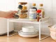 Single level metal shelf for kitchen countertop organizer loft stand