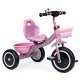 Ecotoys Kids Tricycle with Baskets and Bell, Pink
