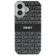 DKNY Repeat Texture Pattern With Stripe iPhone 16 Case with MagSafe - Black