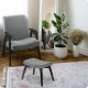 Scandinavian Upholstered Footstool Norse Sofotel, Dark Grey