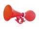 Bicycle horn with handlebar mount for bikes and scooters, red
