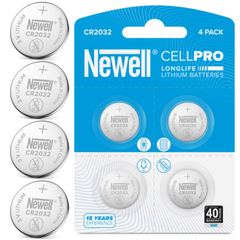 Newell CellPro CR2032 Lithium Batteries, 3V, 4 pcs