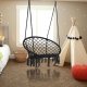 Garden Home Hammock Chair Swing from Braided Rope, Black