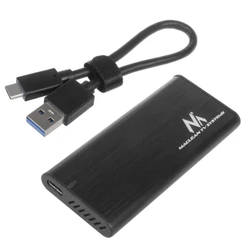 Maclean MCE443 M.2 NVMe/SATA SSD External Enclosure, USB 3.1, Aluminum