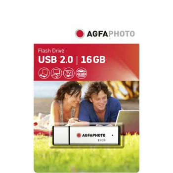 AgfaPhoto 16GB USB 2.0 Flash Drive, Silver