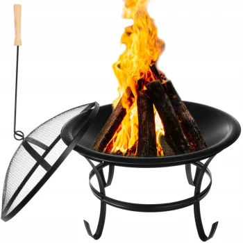 Kaminer G11825 Garden Grill - Fire Pit with Cover, 56 cm