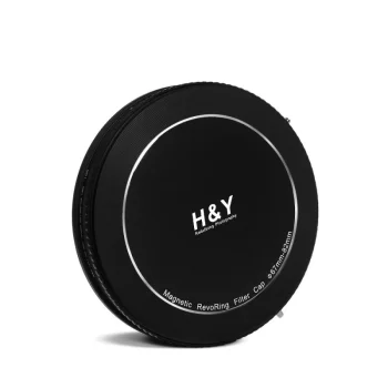 Magnetic Aluminum Cap Set for H&Y Revoring Filter Mount 58-77 mm, Matte Black