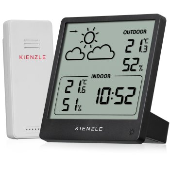 Kienzle 15002 Slim Wireless Weather Station, Black