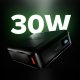 Sbs HD 30W 10000mAh ārējais akumulators ar LCD displeju, melns