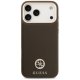 Guess Grained Strass Logo MagSafe Phone Case Cover iPhone 17 Pro Max - Brown