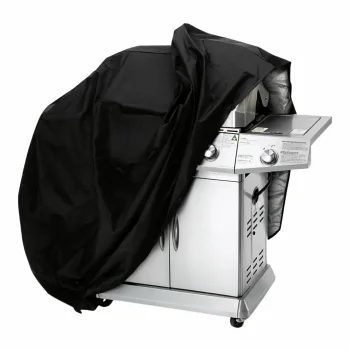BBQ Grill Cover, 130 x 65 x 160 cm, Black