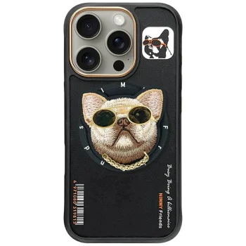 Nimmy iPhone 16 Pro Max Case Glasses Cool Dog MagSafe, Black