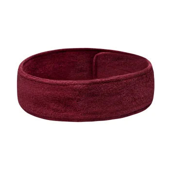Terry Cloth Cosmetic Headband with Velcro, Burgundy