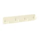 Wall-mounted bathroom hook rack, metal, 4 hooks, cream