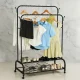 Metal Double Clothes Rack with Shoe Shelf