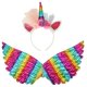 Kids Unicorn Costume with Tutu Skirt, Wings, and Horn Headband for Girls