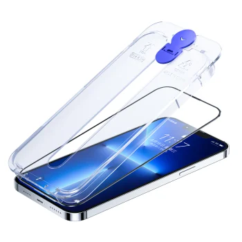 Joyroom Knight Tempered Glass for iPhone 14 Plus with Mounting Kit JR-H11, Transparent