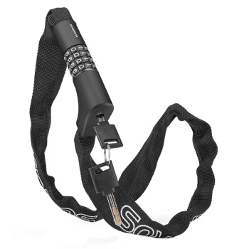 Rockbros 3230002001 Bicycle Lock with Combination and Key, 0.95m, Black