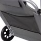 MultiGarden Folding Beach Lounger on Wheels with Canopy, Grey