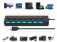USB Hub 7x USB 2.0 with Individual Switches, Black