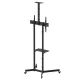 Maclean MC-113 B Mobile TV Cart on Wheels, 37-70\", VESA up to 600x400, Camera Shelf, Black