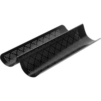 Kaiser Inspiration CrispTec perforēta bagetes veidne, 40x20 cm, melna