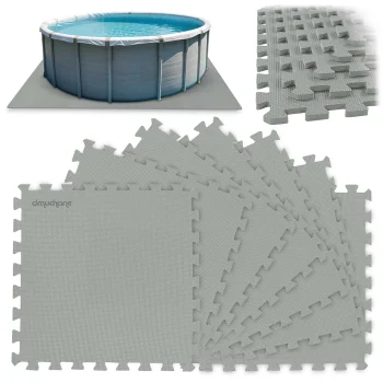 Dmuchane Foam Puzzle Pool Floor Mat 50 x 50 cm, 8 pcs, Grey
