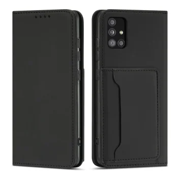 Magnet Card Case Wallet Flip Cover for Samsung Galaxy A12 5G, Black