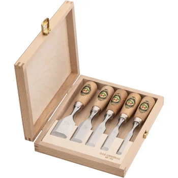 Kirschen Short Chisel Set in Wooden Box, 5 pcs. 1157000