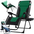 Garden Beach Folding Lounger Chair, Green/Black