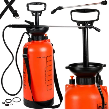 Manual Pressure Sprayer with Long Lance and Strap 8L Orange