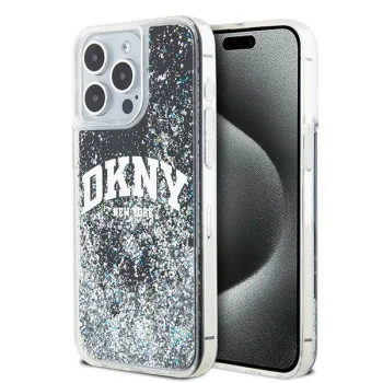 DKNY iPhone 14 Pro Max Case Liquid Glitter Big Logo, Black