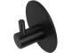 Round Self-Adhesive Wall Hook for Towels, Black Steel
