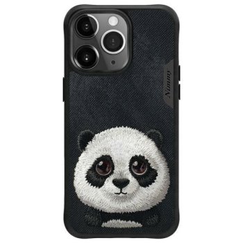 Nimmy Big Eyed Pet 2.0 Panda Case for iPhone 15 Pro, Black
